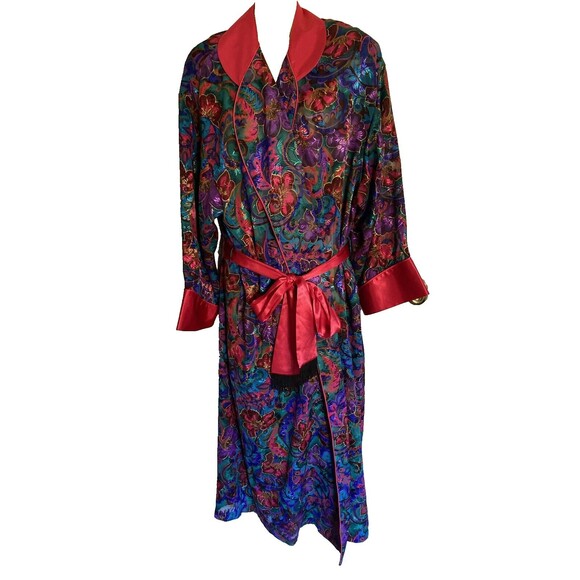 Victoria's Secret GOLD LABEL Vintage Full Length Belted Robe Floral M/L - Picture 2 of 8